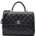 Chanel Trendy CC Large Flap Quilted  Leather Shoulder Bag Black