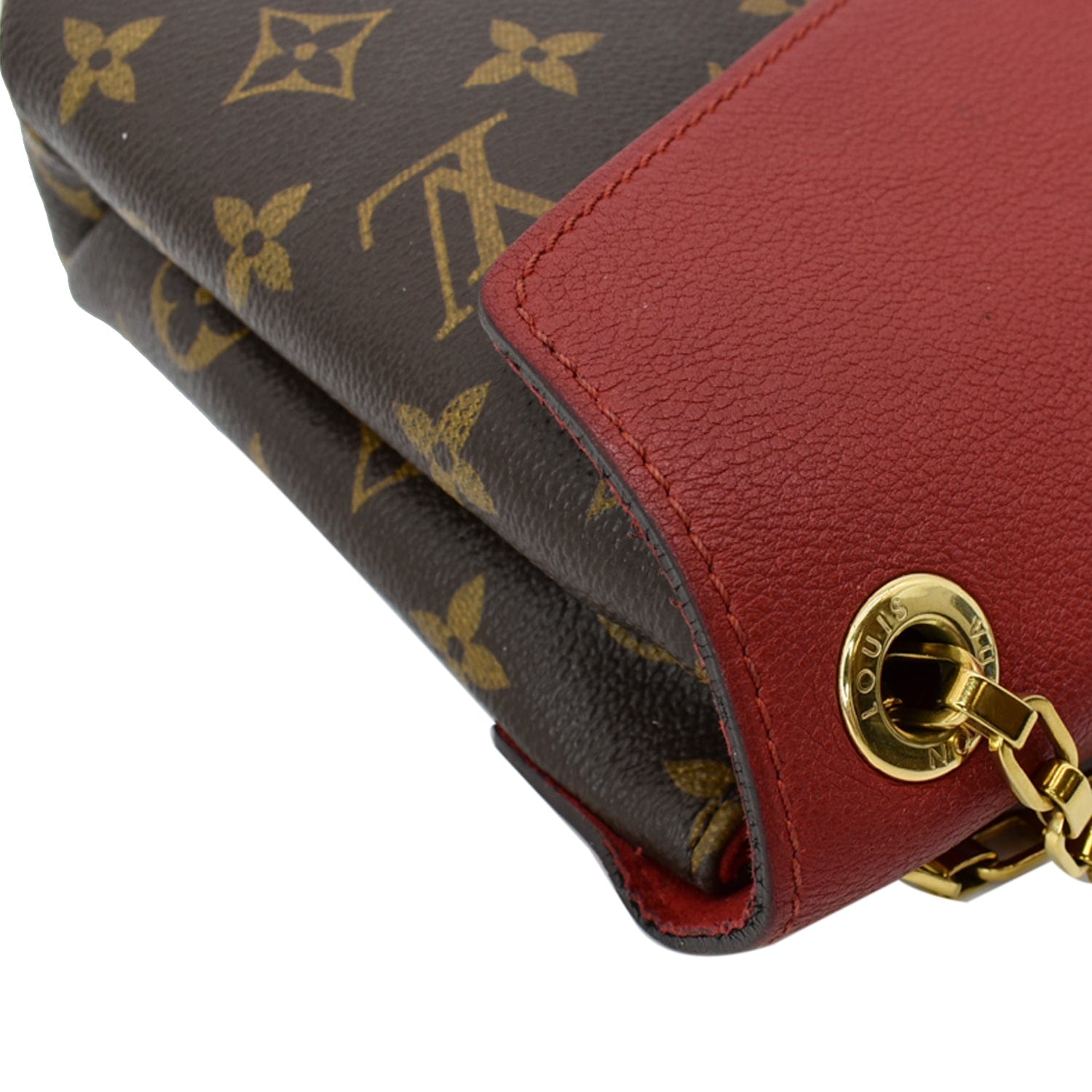 LOUIS VUITTON Pallas Chain Monogram Canvas Crossbody Bag Brown