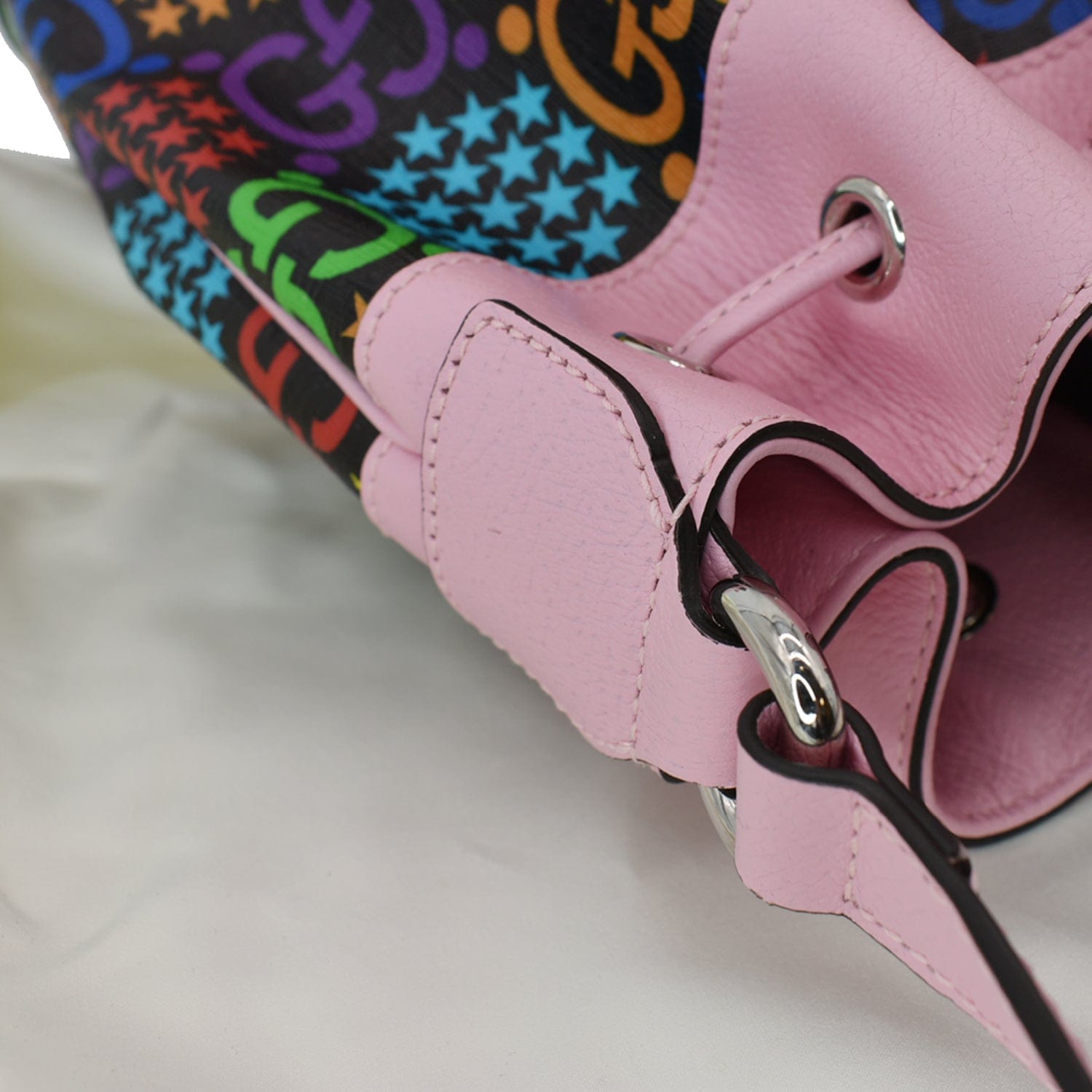 GUCCI Gucci Psychedelic Leather Bucket Shoulder Bag Multicolor 598149