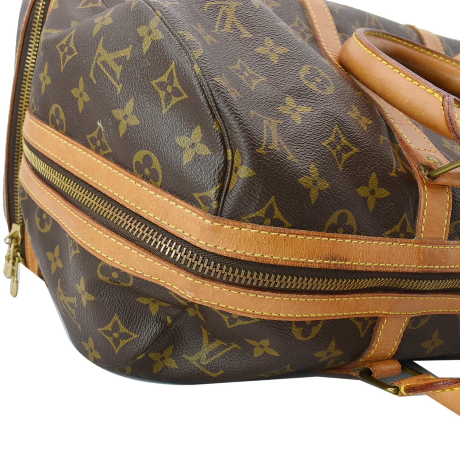 LOUIS VUITTON  Sac Sport Monogram Canvas Boston Travel Bag Brown