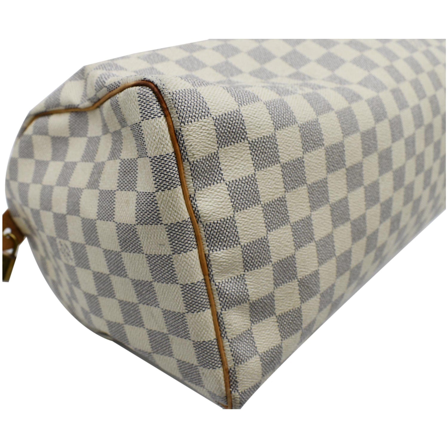 LOUIS VUITTON Speedy 35 Damier Azur Satchel Bag White