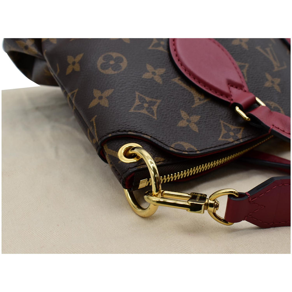 LOUIS VUITTON Flower Zipped PM Monogram Canvas Tote Bag Brown