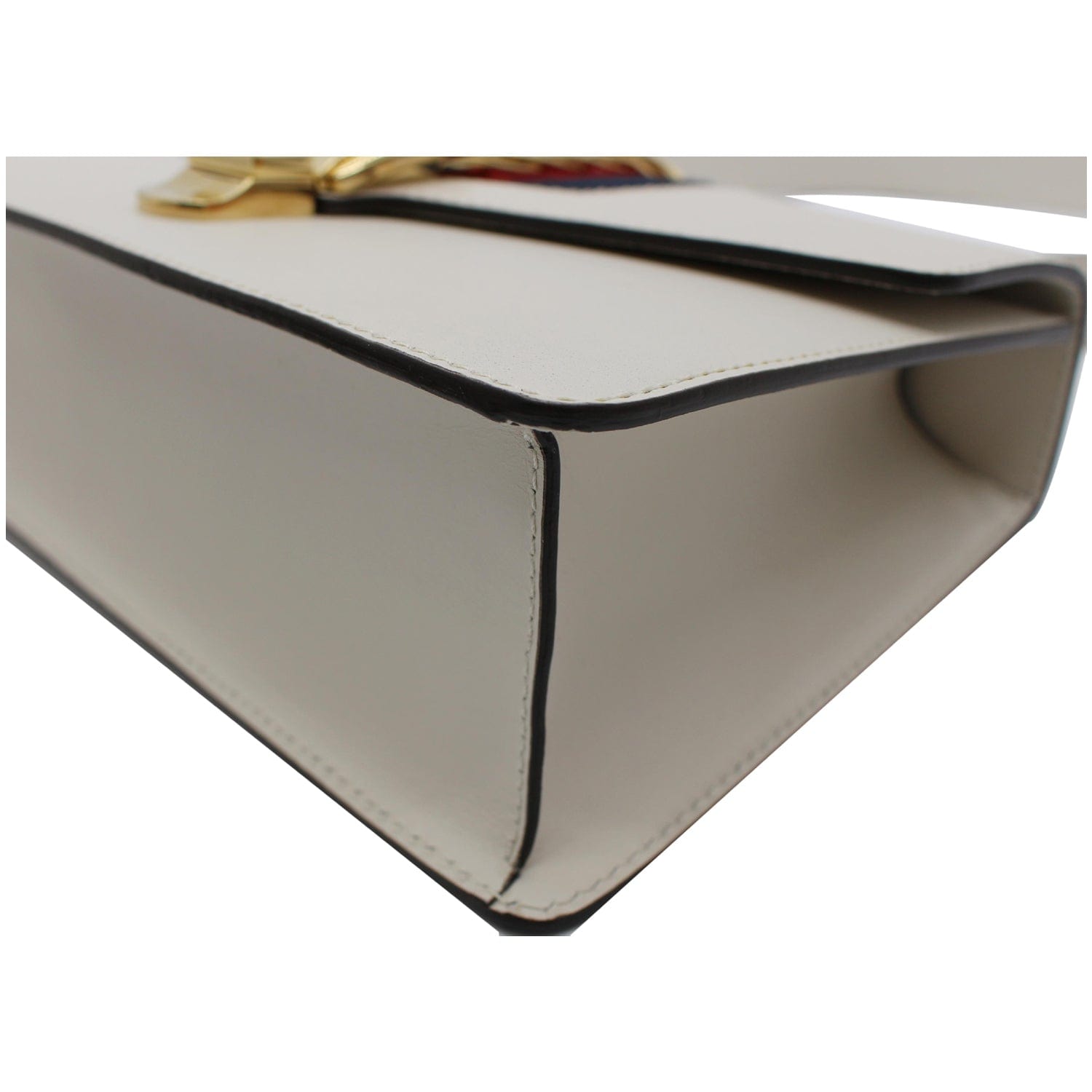 GUCCI Sylvie Small  Top Handle Bag White 421828