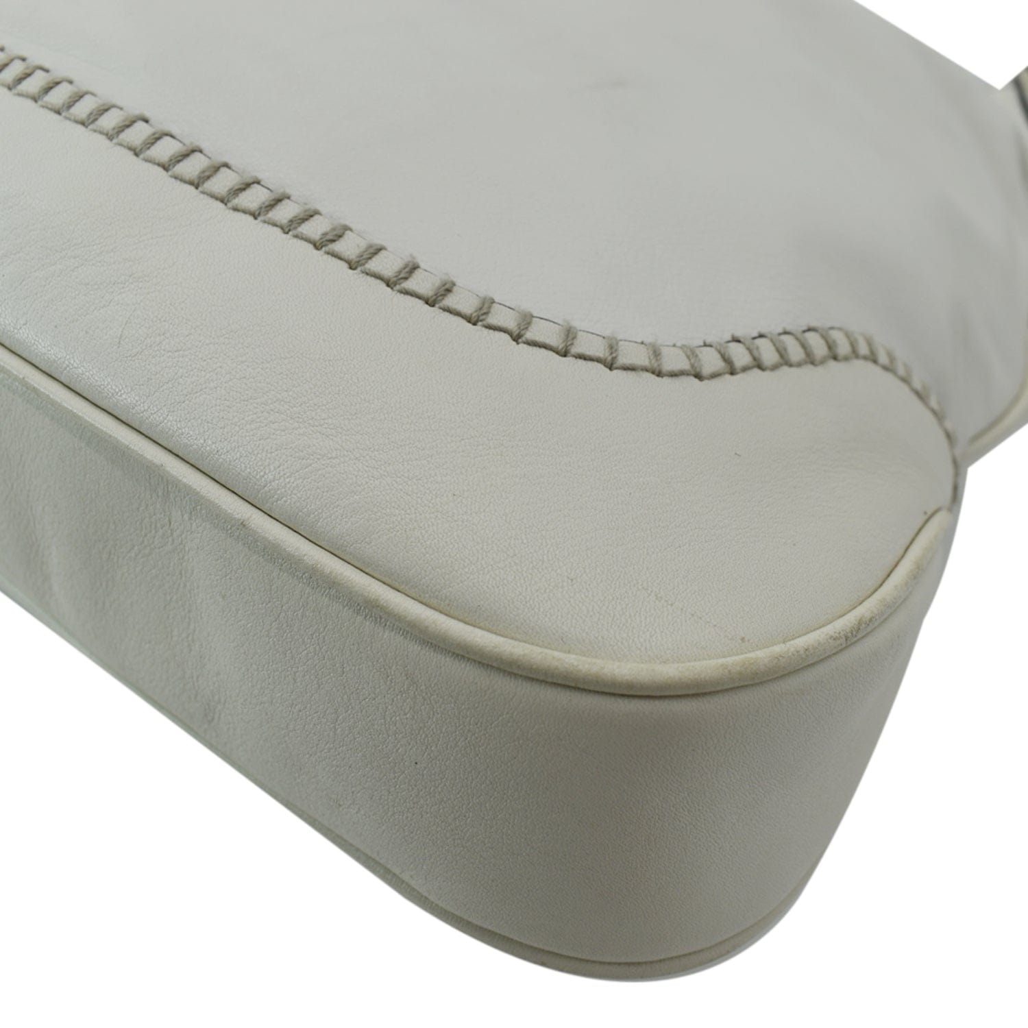 GUCCI Jackie Medium Leather Shoulder Bag White 219725