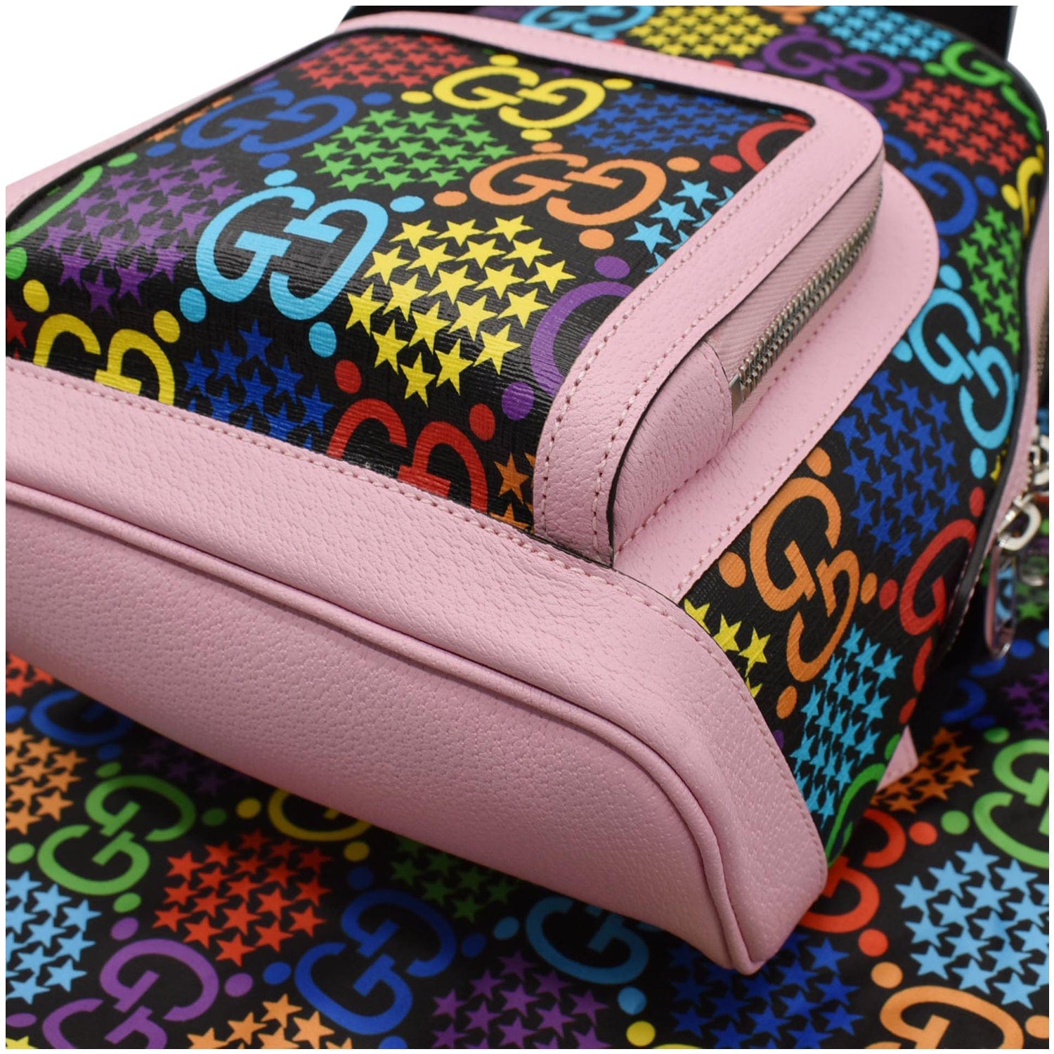 GUCCI Psychedelic Gucci Supreme Monogram Canvas Backpack Bag Multicolor 601296
