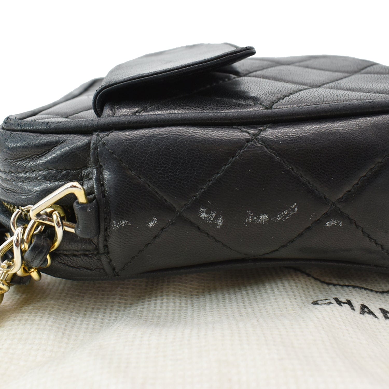 Chanel   Leather Camera Shoulder Bag Black