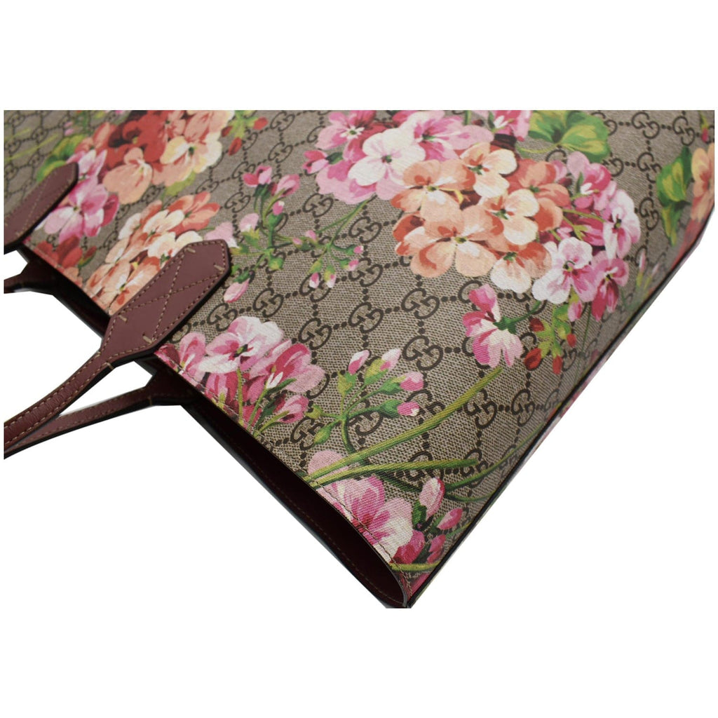 GUCCI Blooms Reversible Floral Gucci Canvas Tote Bag Multicolor 368571