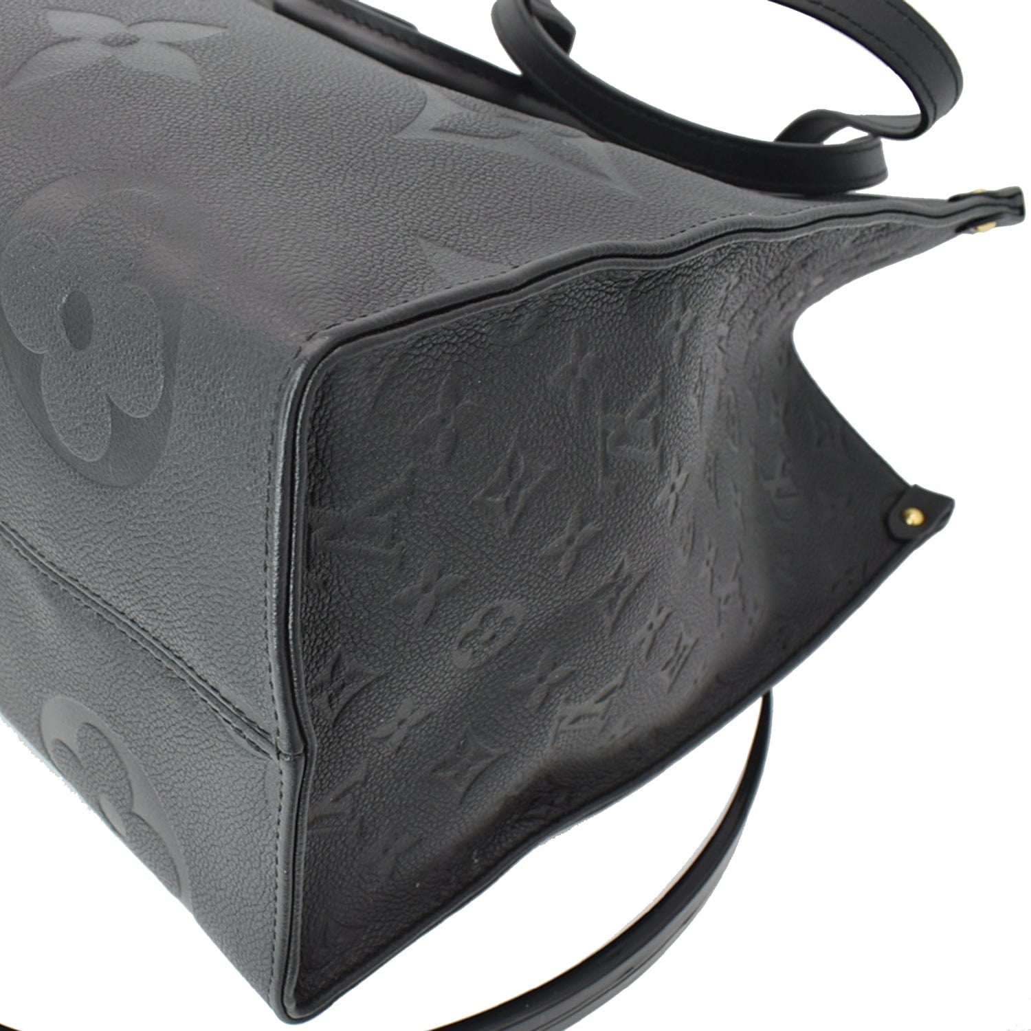 LOUIS VUITTON Onthego GM Monogram Empreinte Leather Tote Bag Black