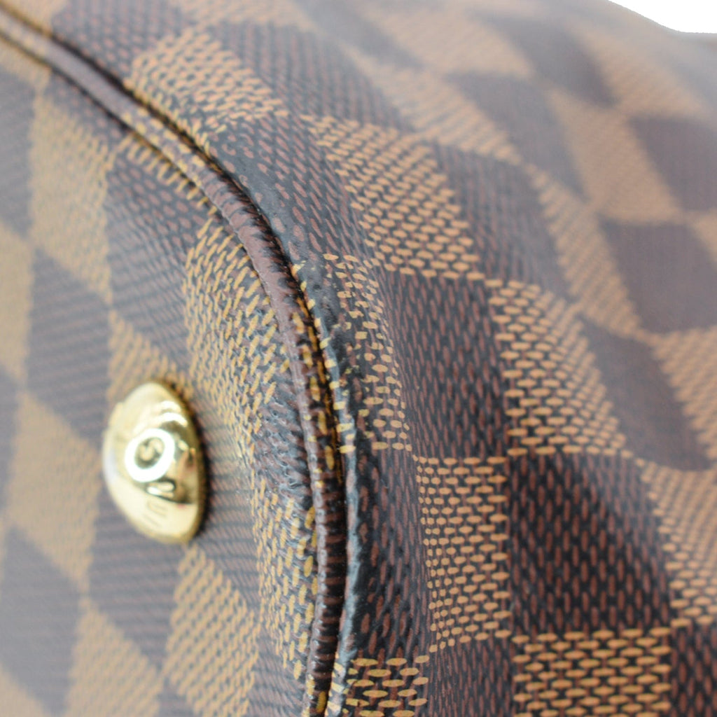 LOUIS VUITTON Belmont Damier Ebene Tote Bag Brown
