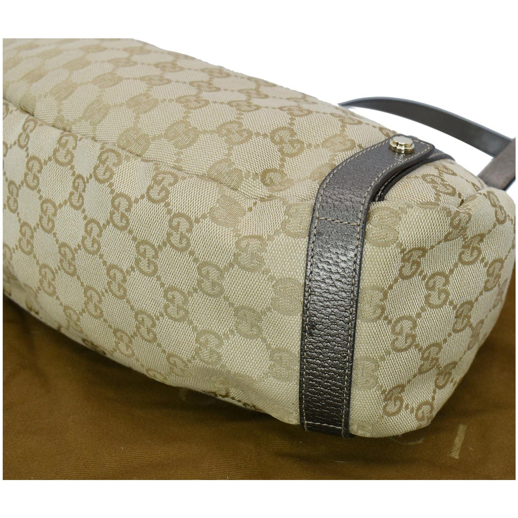 GUCCI Medium Abbey Gucci Canvas Shoulder Bag Beige 130736