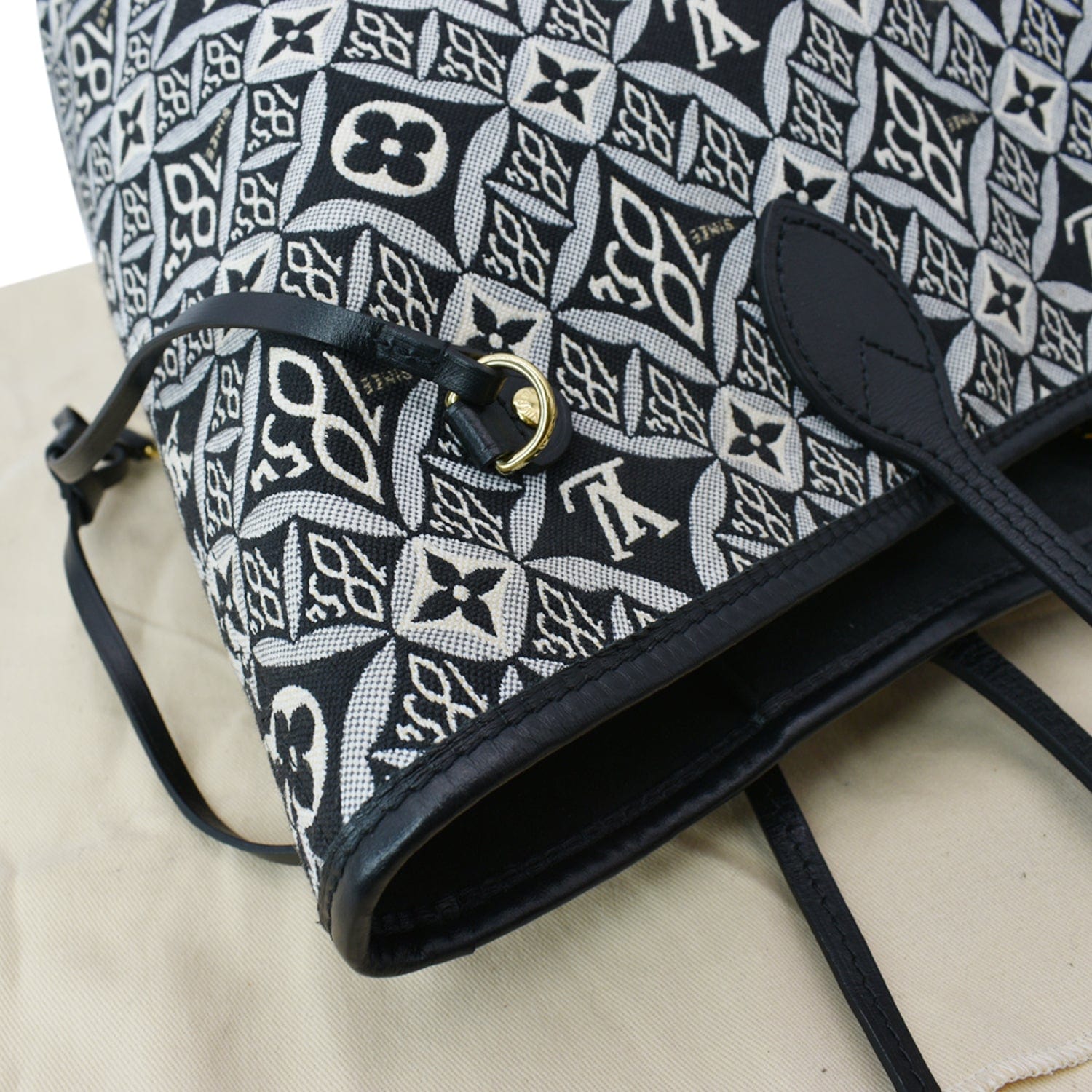 LOUIS VUITTON Since 1854 Neverfull MM Jacquard Shoulder Bag Grey