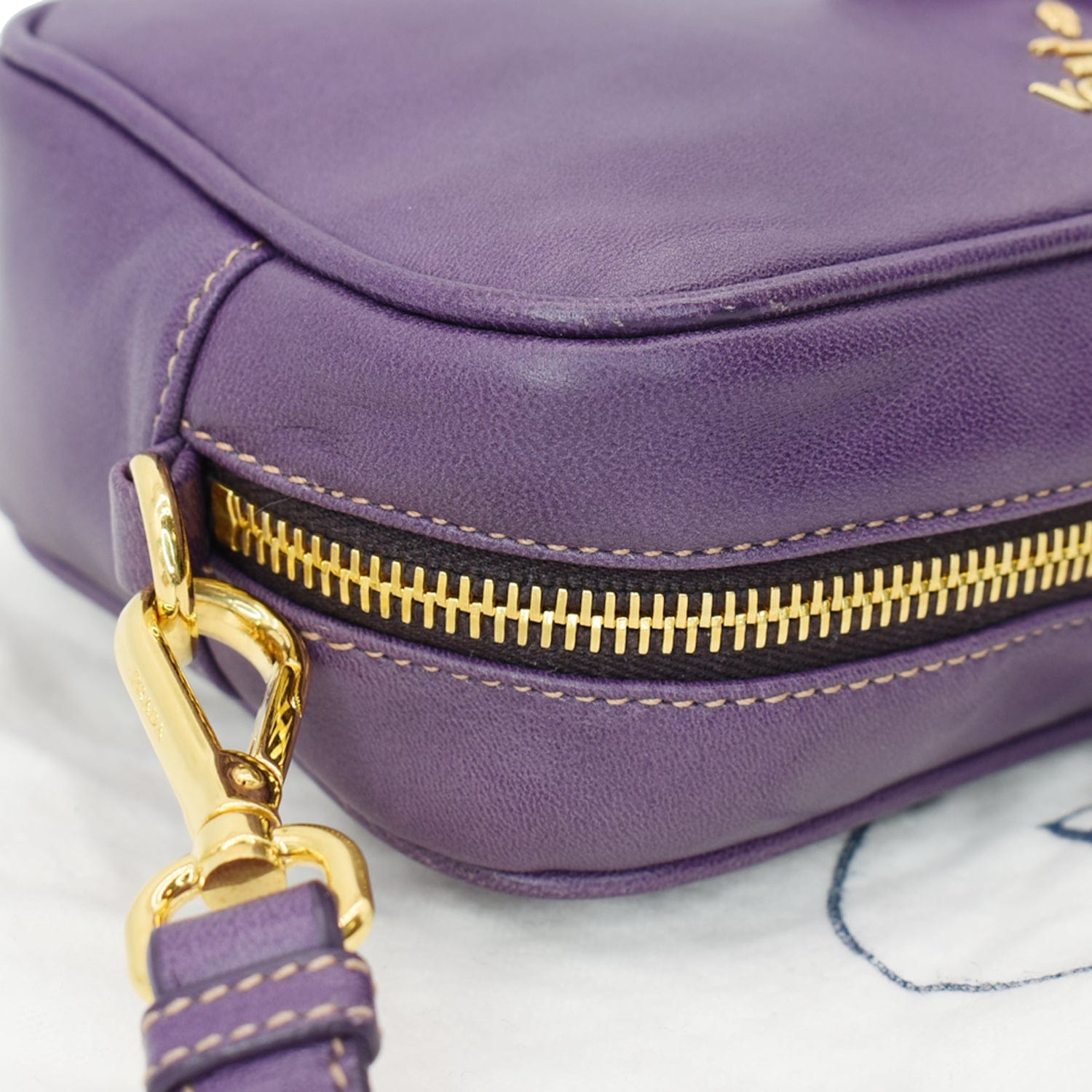 PRADA Nappa Rose Leather Crossbody Bag Viola