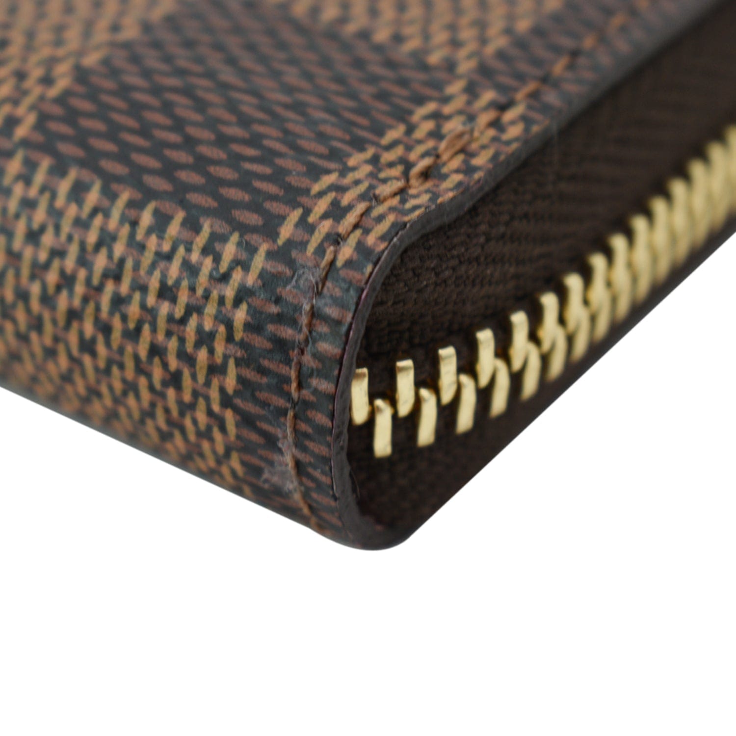 LOUIS VUITTON Clemence Monogram Canvas Zippy Wallet Brown