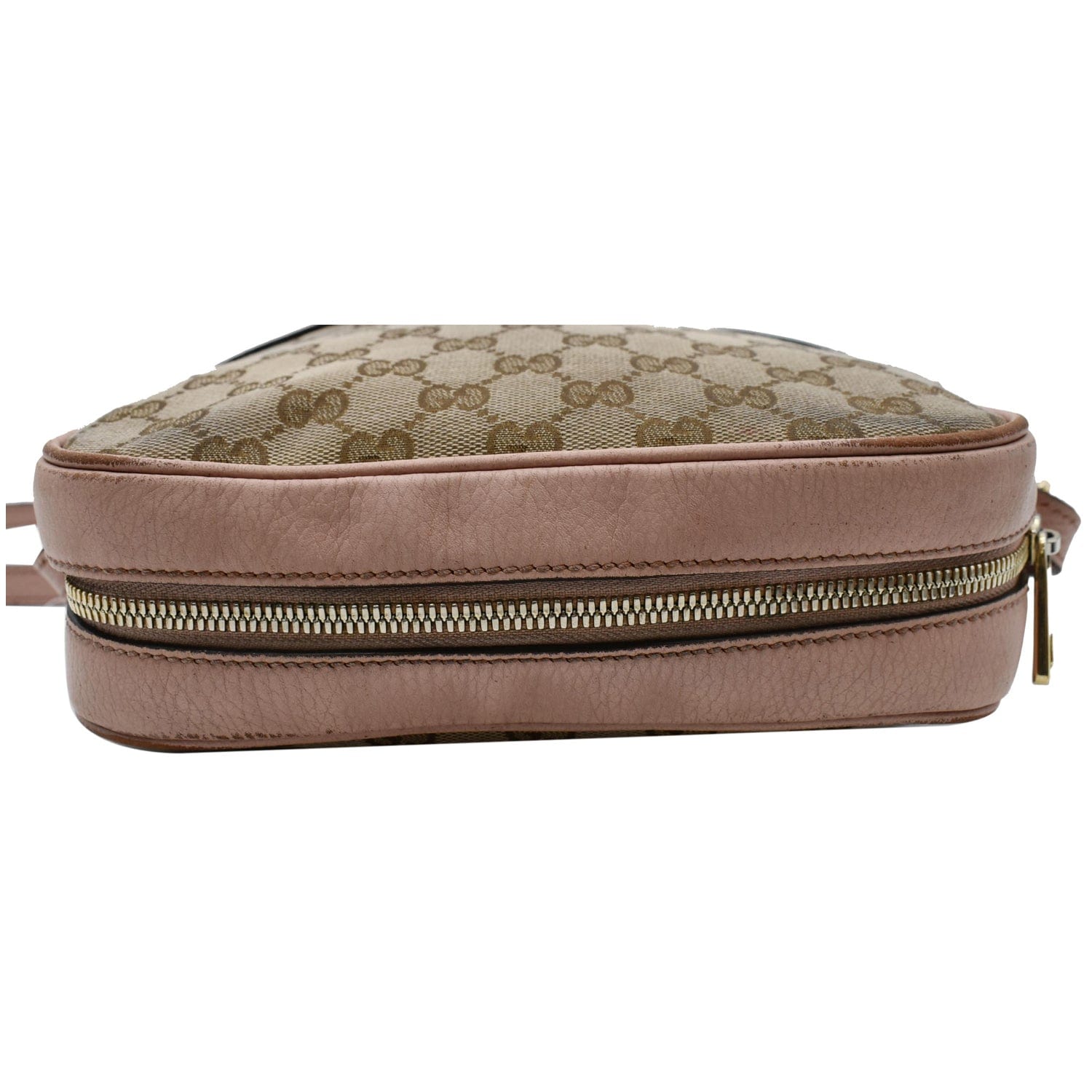 GUCCI Bree Gucci Canvas Leather Crossbody Bag Pink 449413