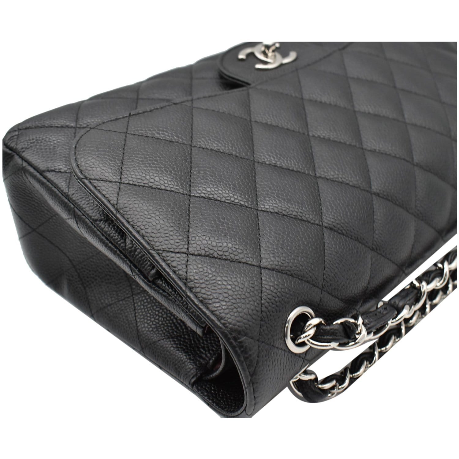 Chanel Jumbo Double Flap Caviar Leather Shoulder Bag Black- Hot Deals