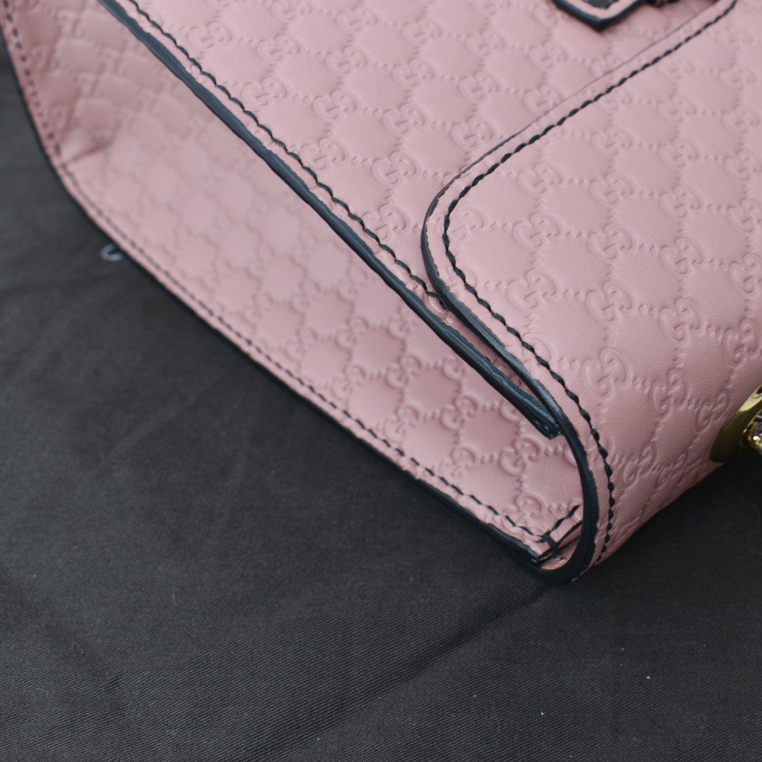 GUCCI Emily Medium Gucci Guccissima Leather Chain Shoulder Bag Light Pink 449635