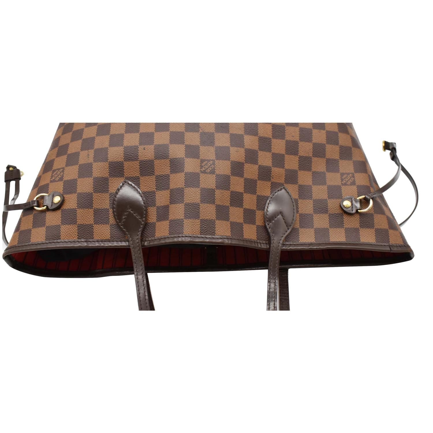 LOUIS VUITTON Neverfull MM Damier Ebene Tote Bag Brown