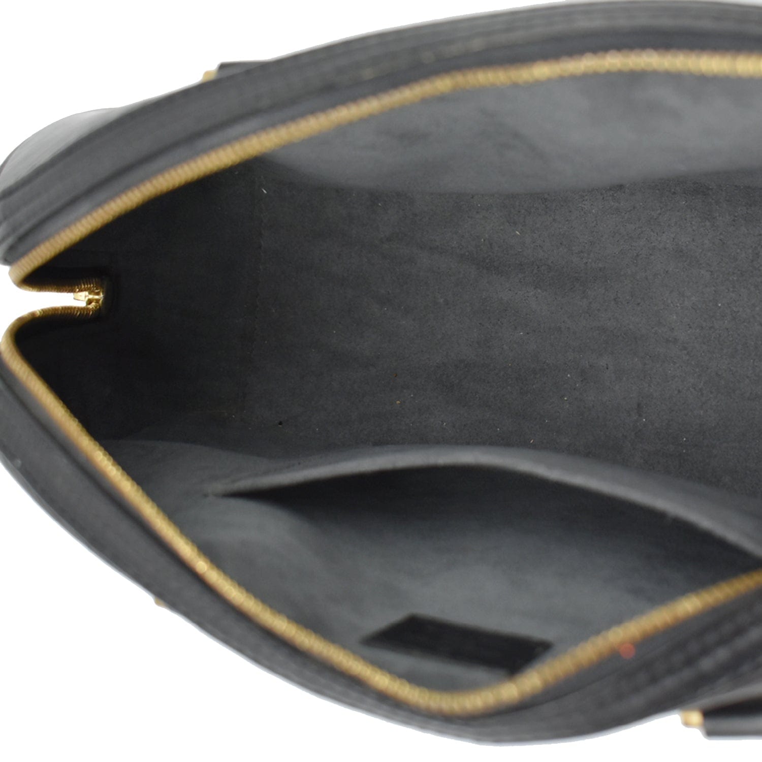 LOUIS VUITTON Jasmine Epi Leather Satchel Bag Black