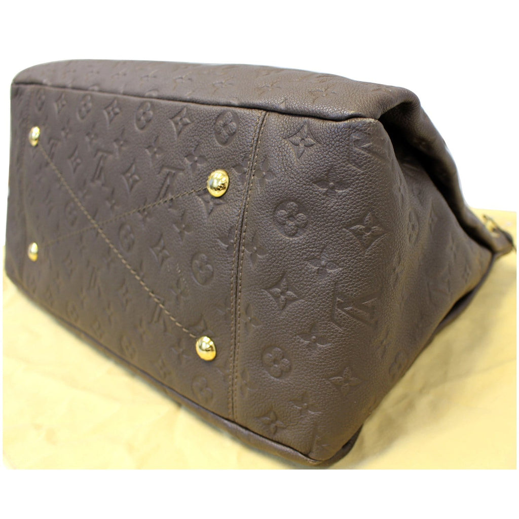 LOUIS VUITTON Artsy MM Monogram Empreinte Leather Shoulder Bag Terre