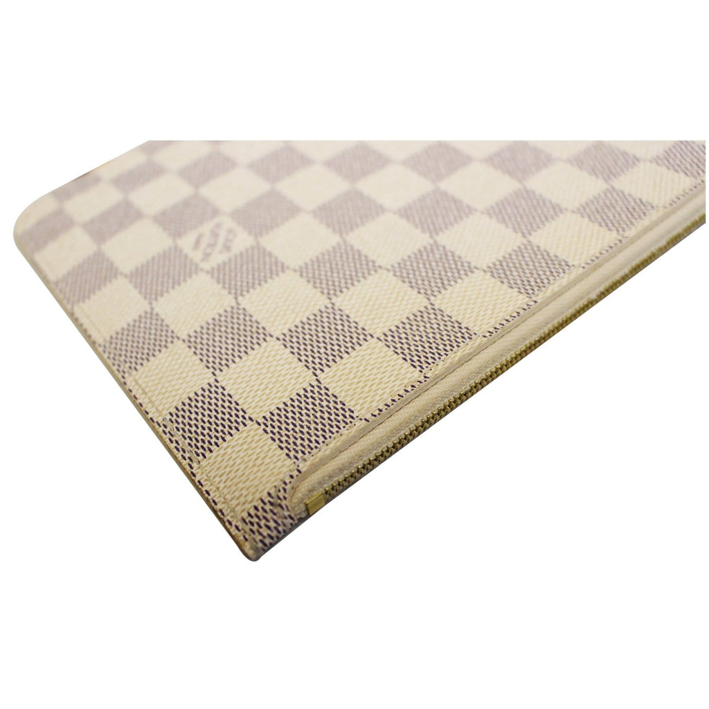LOUIS VUITTON Pochette Wristlet Pouch Neverfull MM Damier Azur