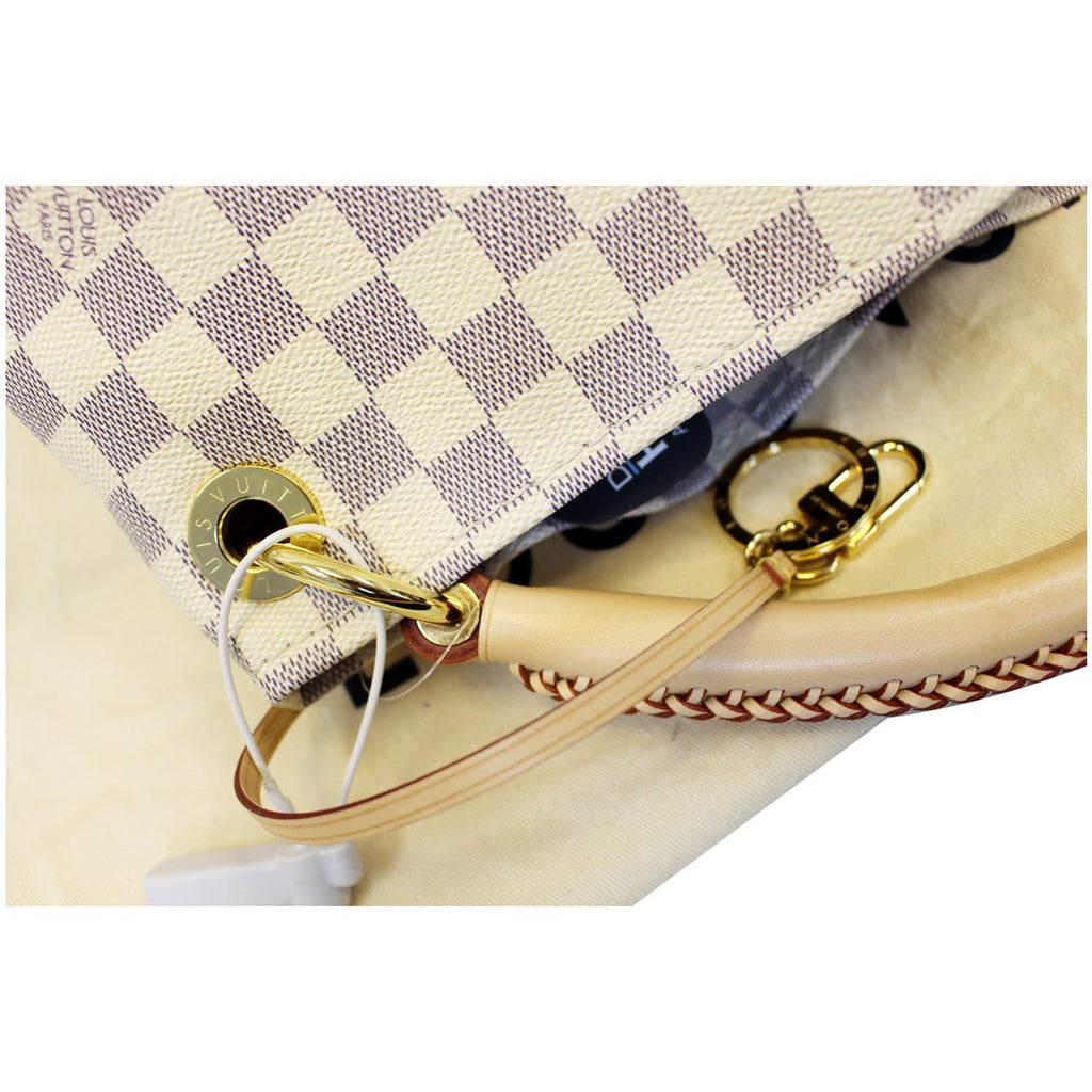 LOUIS VUITTON Artsy MM Damier Azur Shoulder Bag White