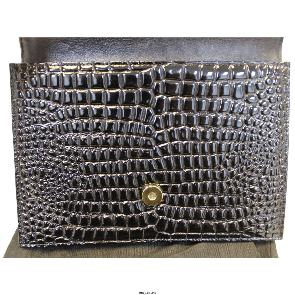 YVES SAINT LAURENT Black Caviar Leather Leather Clutch Bag