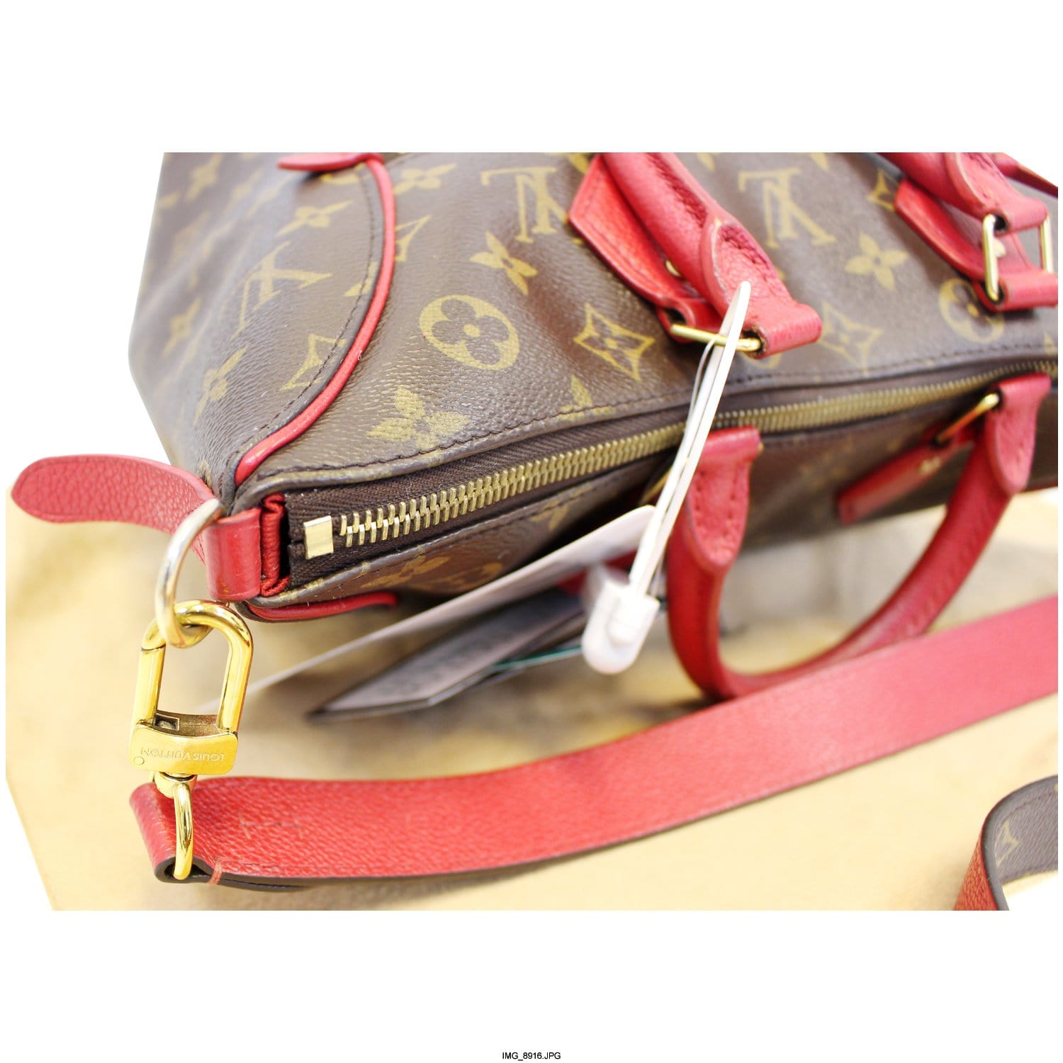 LOUIS VUITTON Tournelle PM Monogram Canvas Shoulder Handbag Cerise - 25% OFF