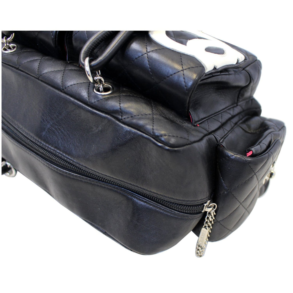 Chanel Black Quilted Leather Ligne Cambon Reporter Shoulder Bag