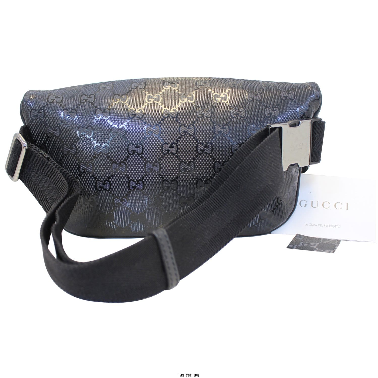 GUCCI Gucci Imprime Monogram Waist Bum Bag Black 233269