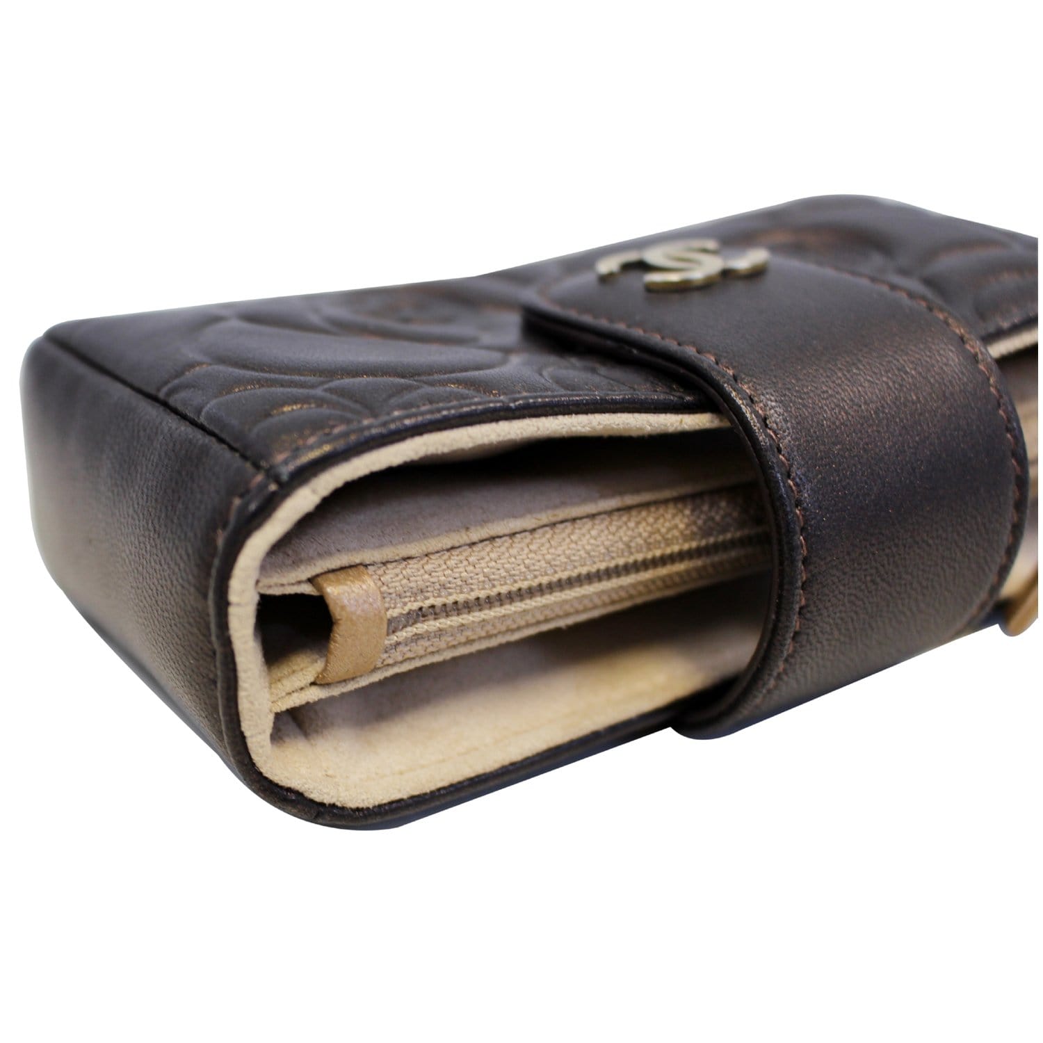 Chanel Caviar Leather Quilted O-Mini Phone Holder Clutch