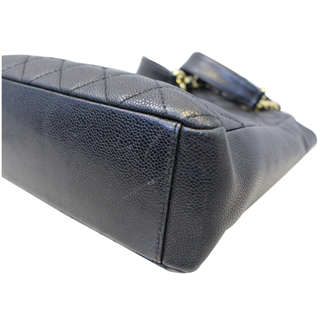 Chanel PST Petit Shopping Caviar Leather Leather Tote Bag Black