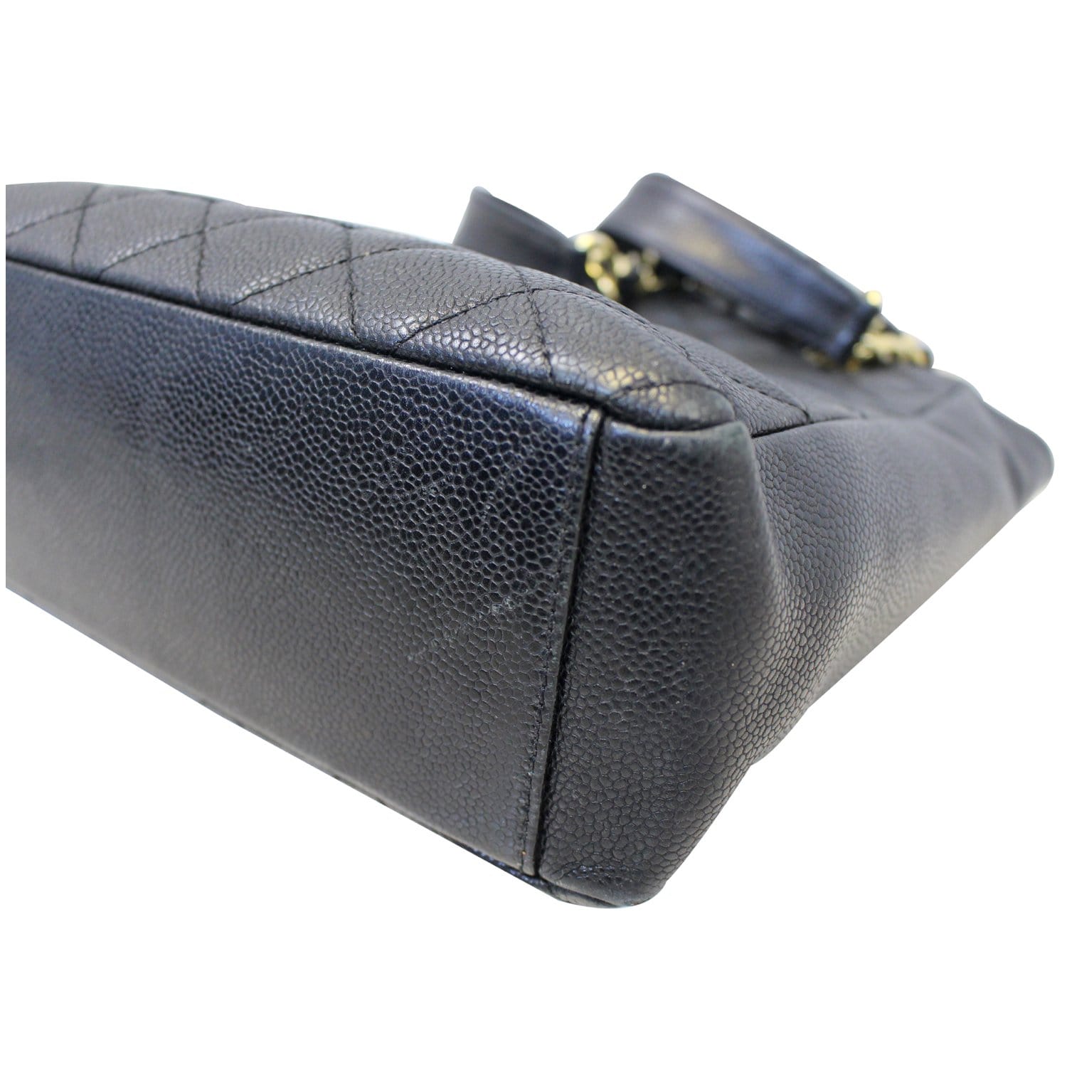 Chanel PST Petit Shopping Caviar Leather Leather Tote Bag Black