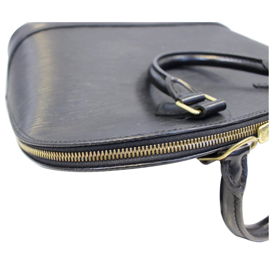 LOUIS VUITTON Alma PM Epi Leather Satchel Bag Black