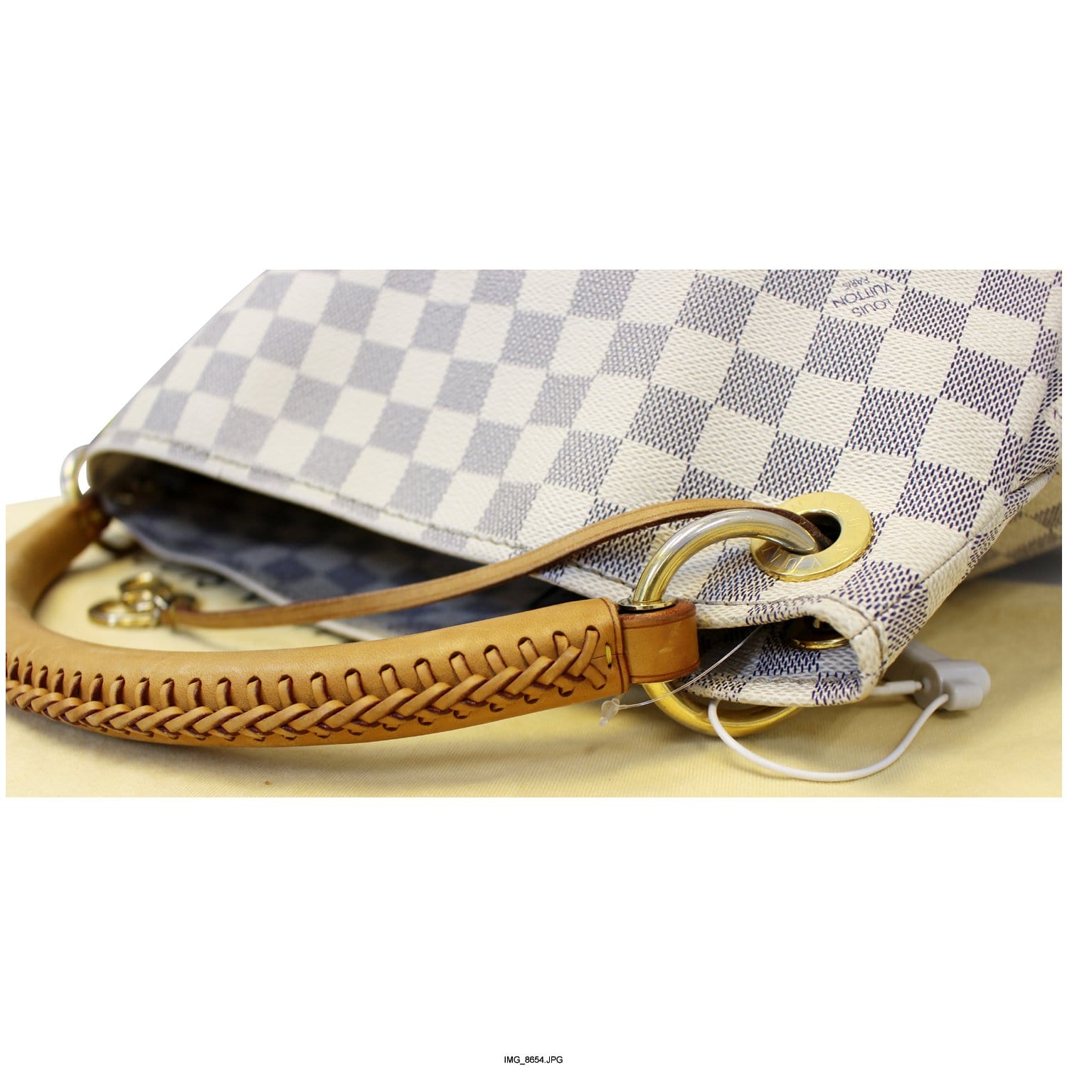 LOUIS VUITTON Artsy MM Damier Azur Shoulder Bag White