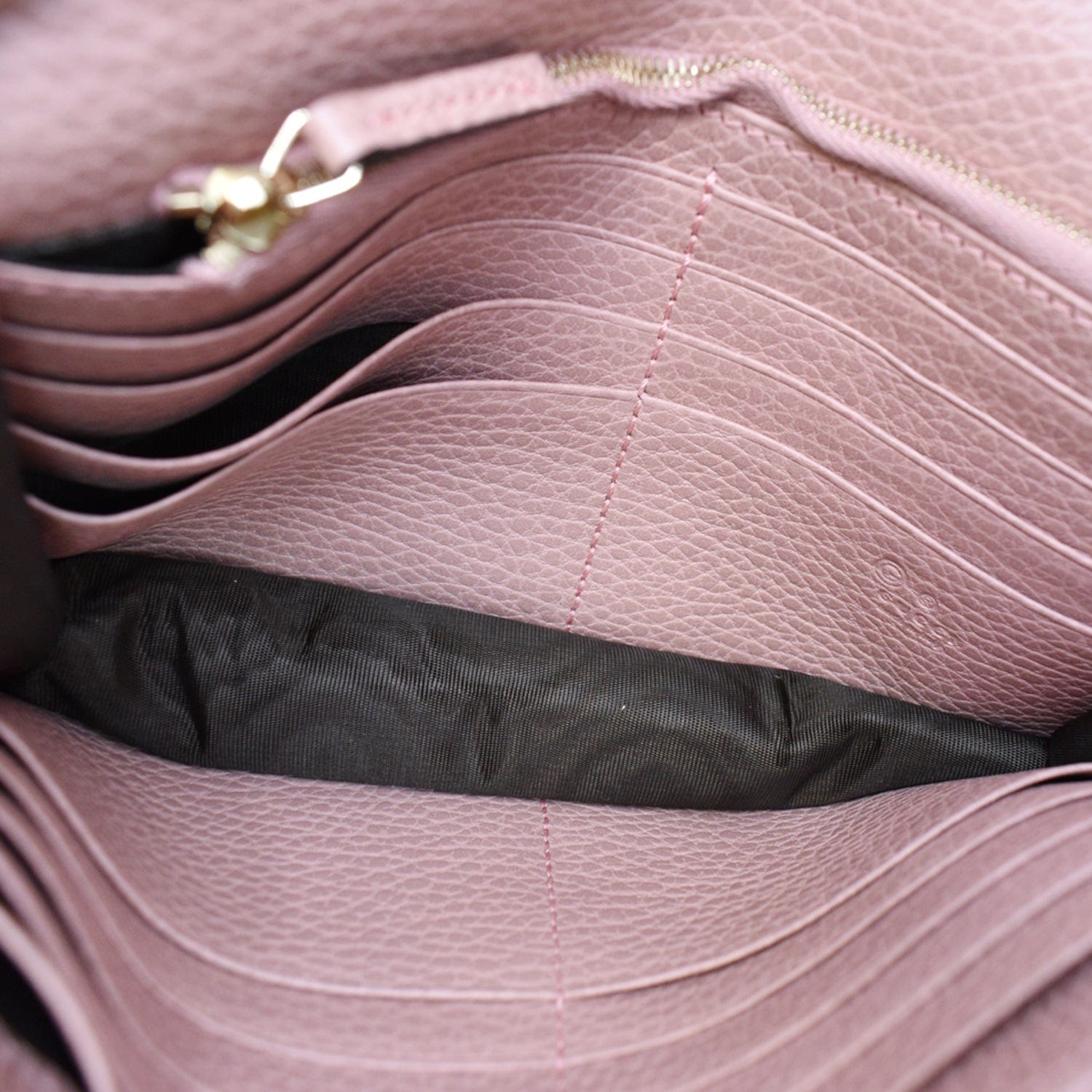 GUCCI Dollar Interlocking G  Leather Chain Wallet Crossbody Bag Soft Pink 510314