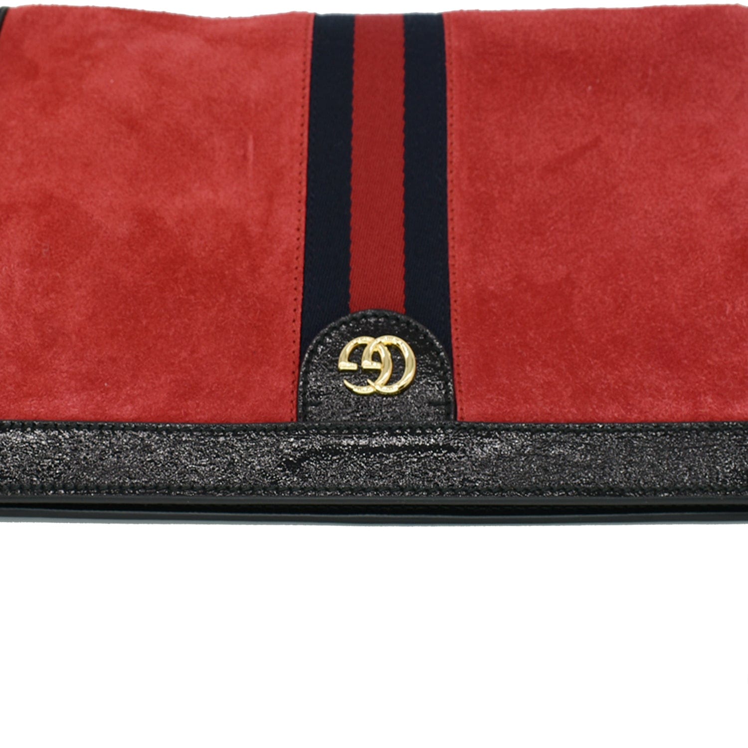 GUCCI Ophidia Gucci Medium Web Suede Leather Shoulder Bag Red 503876  - Hot Deals