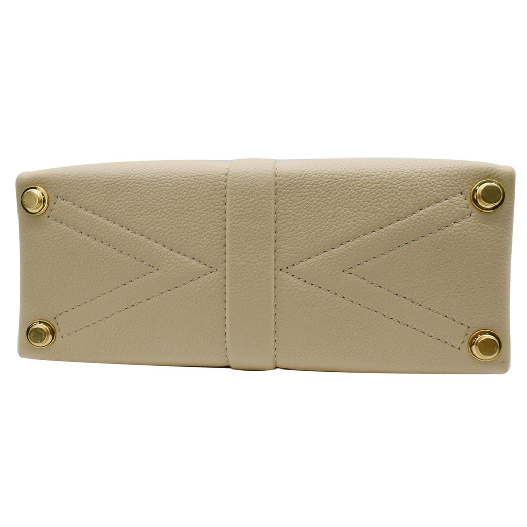 LOUIS VUITTON Rose Des Vents PM Grained Leather Top Handle Crossbody Bag Creme