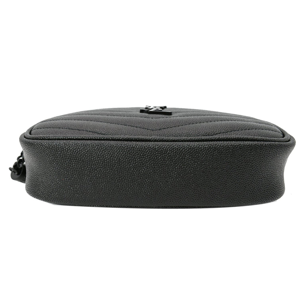 YVES SAINT LAURENT Mini Lou Leather Camera Crossbody Bag Black