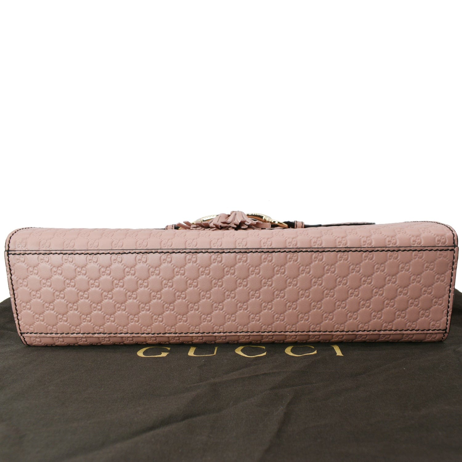 GUCCI Emily Medium Gucci Guccissima Leather Chain Shoulder Bag Light Pink 449635