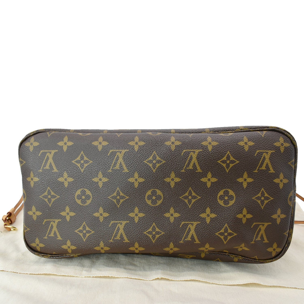LOUIS VUITTON Neverfull MM Monogram Canvas Tote Bag Brown