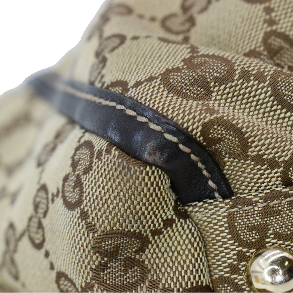 GUCCI D Ring Gucci Canvas Tote Bag Beige 189831