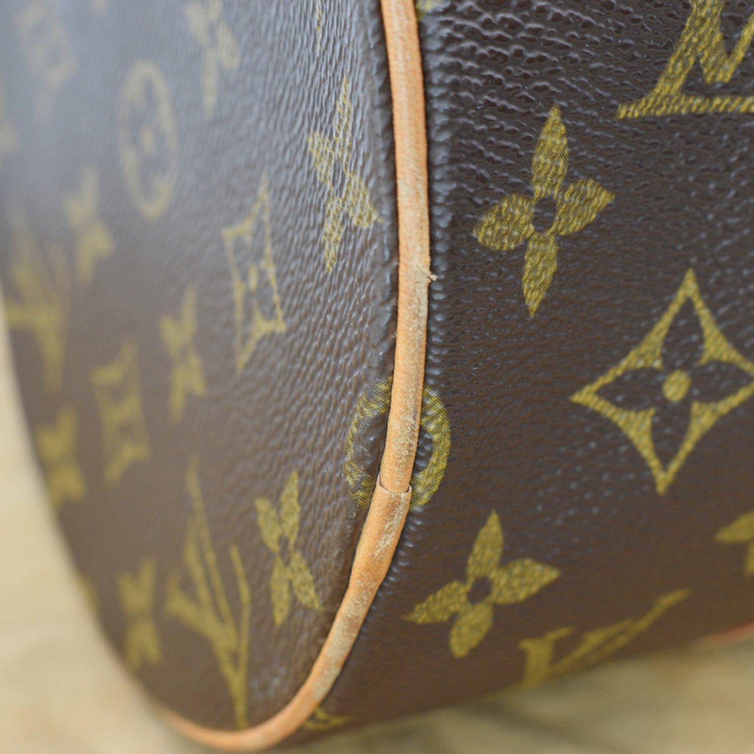 LOUIS VUITTON Papillon 30 Monogram Canvas Satchel Bag Brown