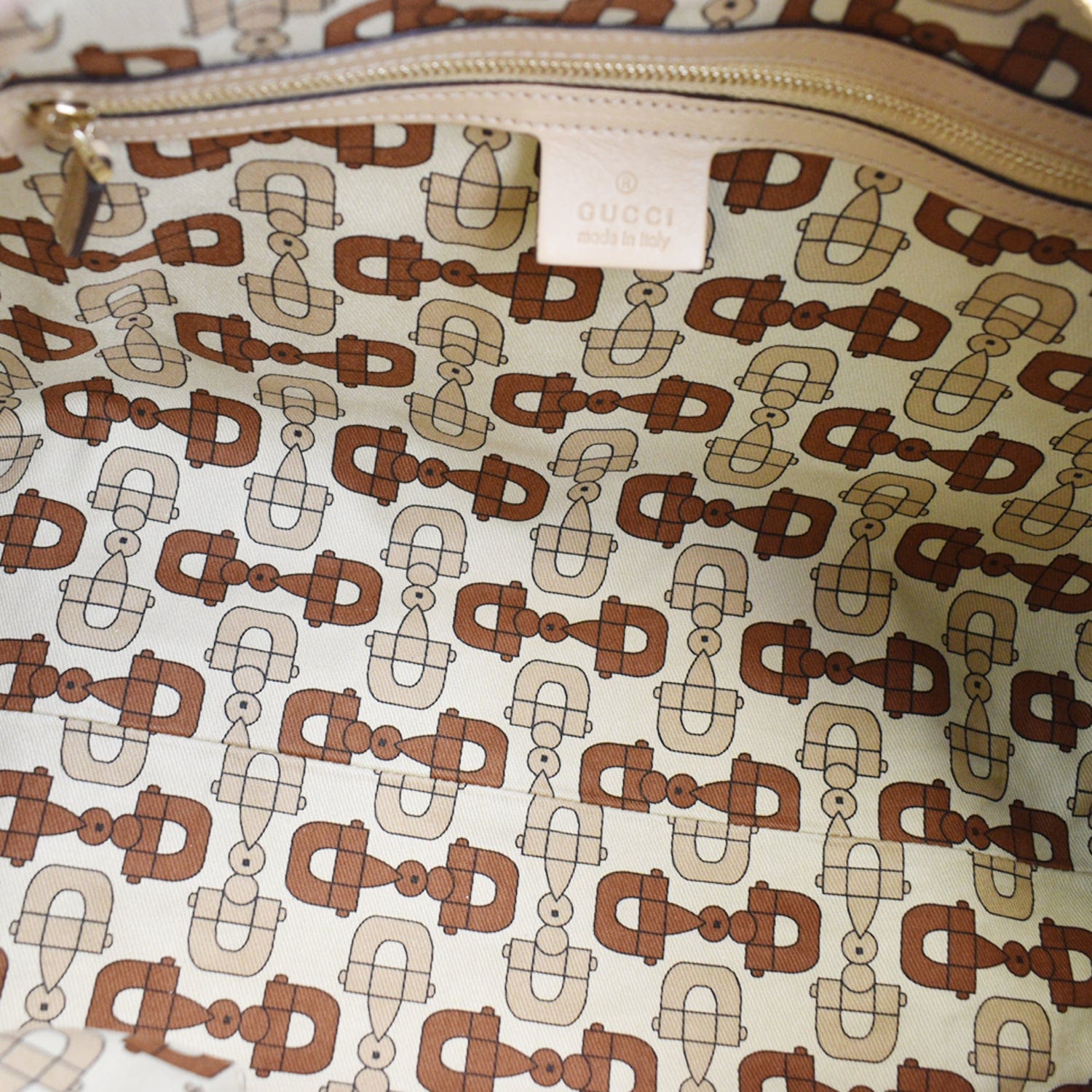 GUCCI Small Britt Guccissima Leather Satchel Bag Beige 170010