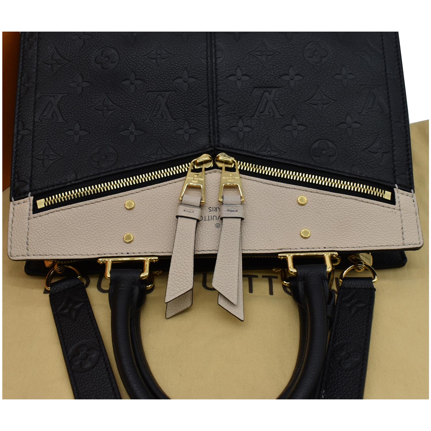 LOUIS VUITTON Sully PM Monogram Empreinte Leather Shoulder Bag Black