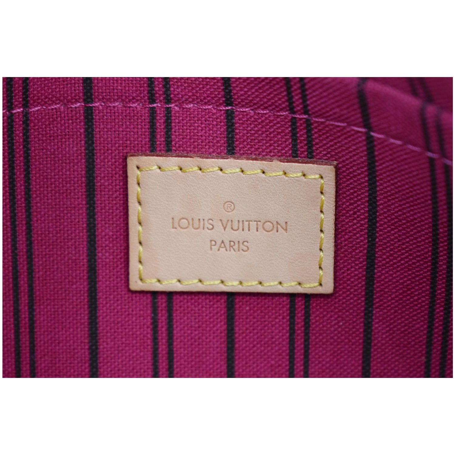 LOUIS VUITTON Neverfull MM Monogram Canvas Pochette Wristlet Pouch Brown