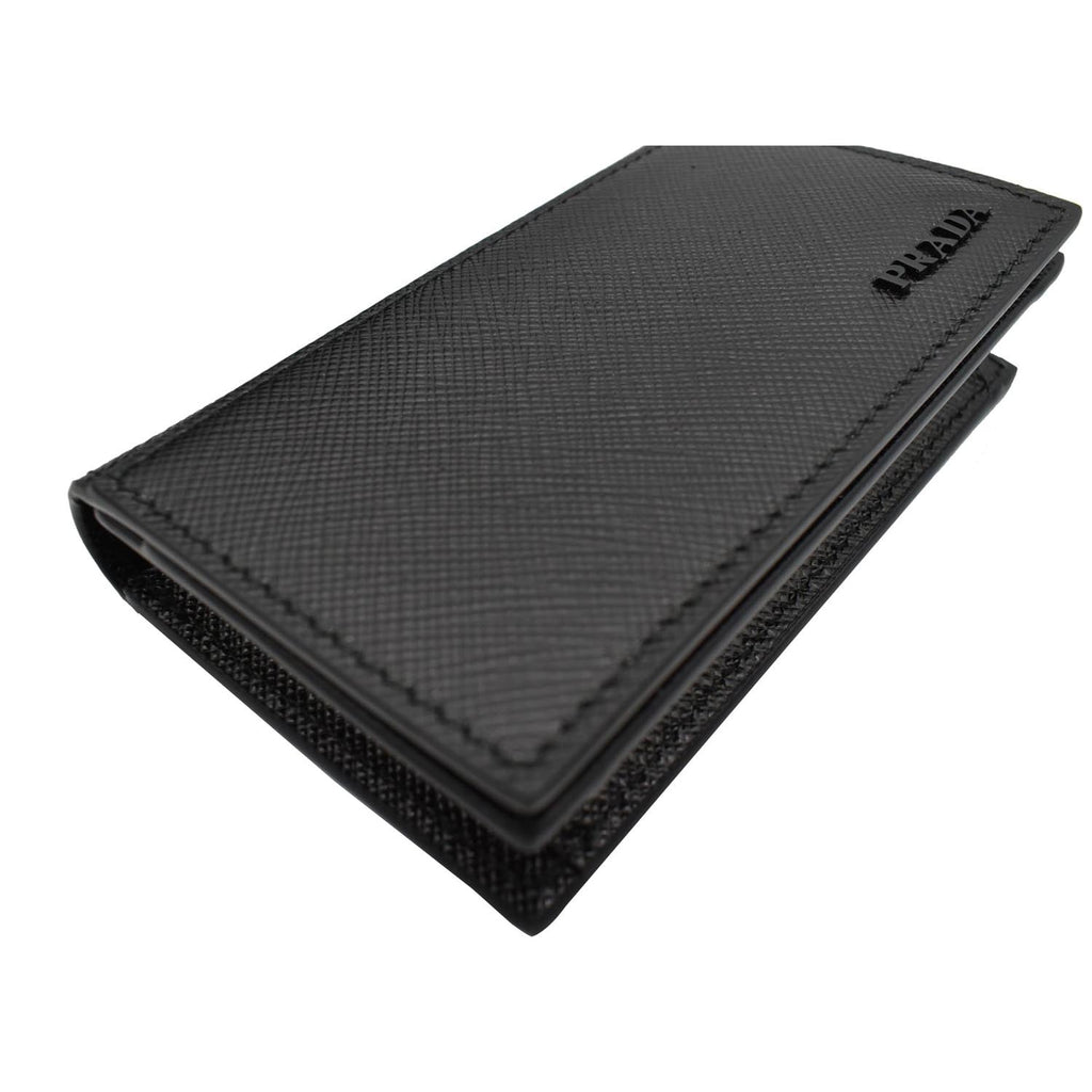 PRADA Saffiano Leather Active Card Holder Wallet Black- 15% OFF