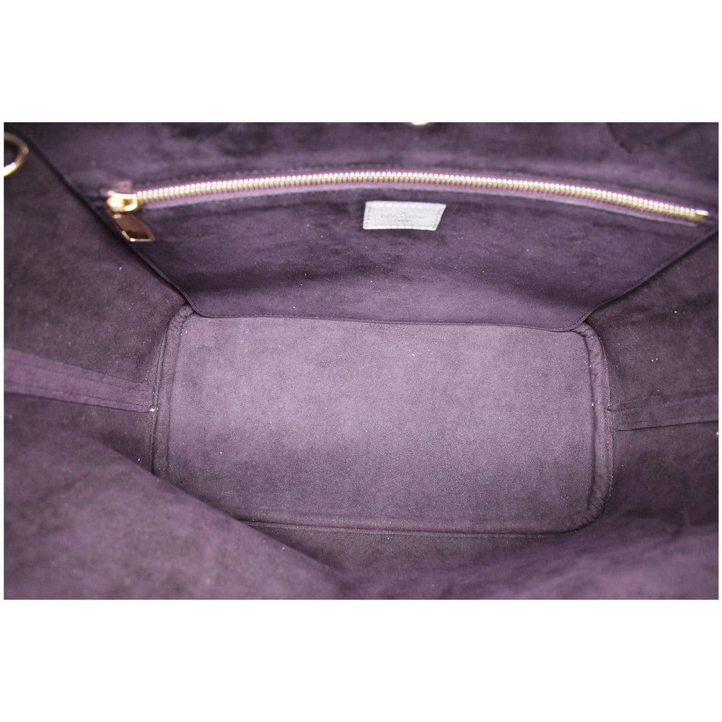 LOUIS VUITTON Neverfull MM Monogram Empreinte Tote Bag Beige