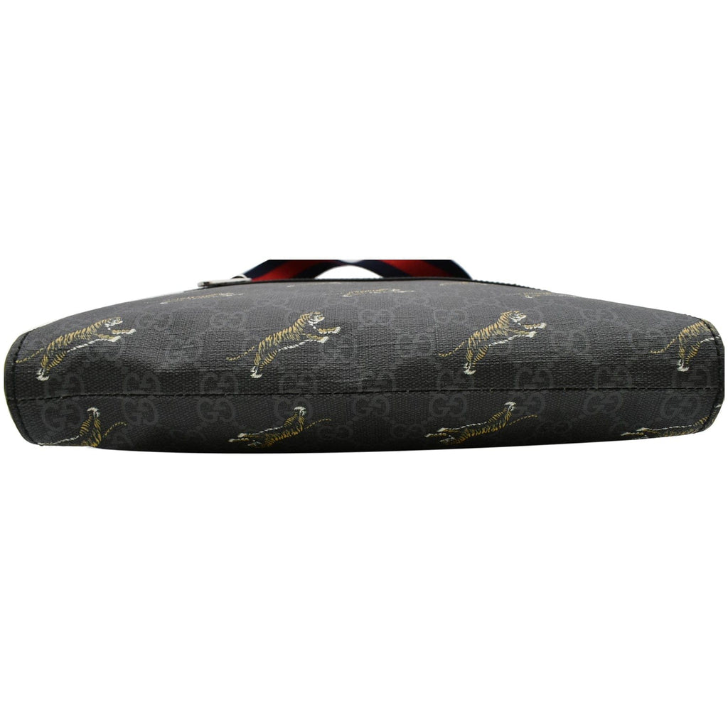GUCCI Bestiary Tigers Gucci Supreme Square Messenger Bag Black 474137