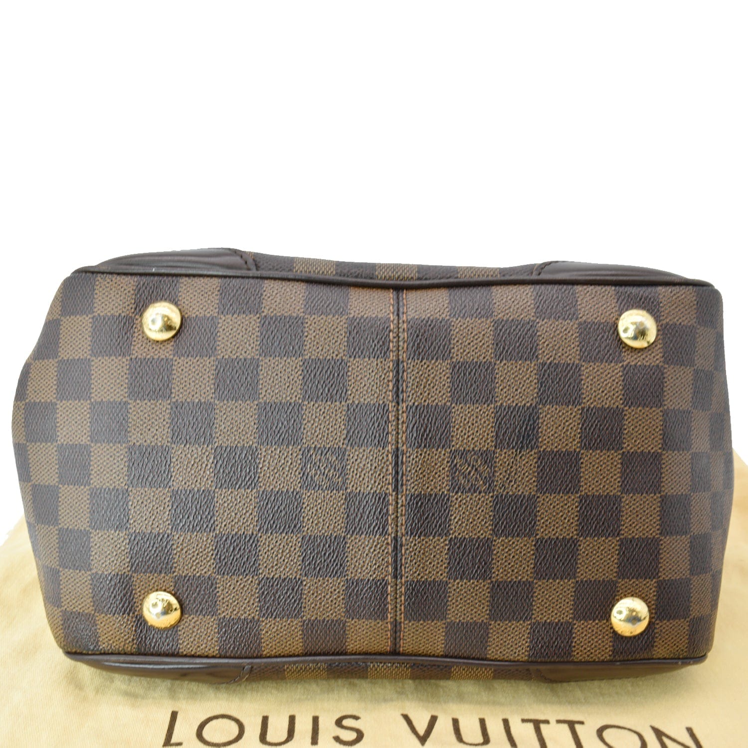LOUIS VUITTON Verona PM Damier Ebene Satchel Bag Brown