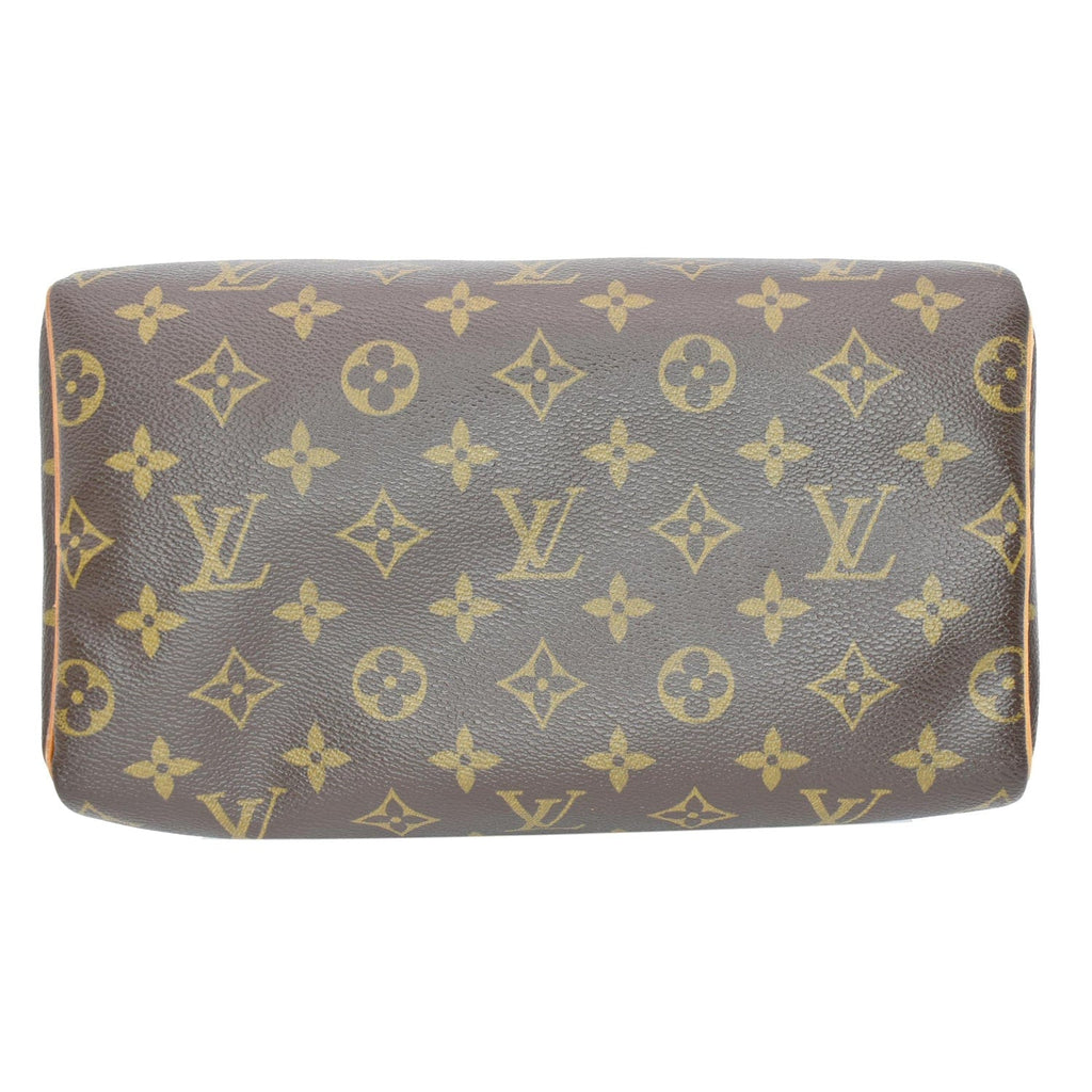 LOUIS VUITTON Speedy 25 Monogram Canvas Satchel Bag Brown - 10% OFF